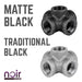 1/2 in. Prefinished Matte Black 5-Way Fitting - Sweatfully