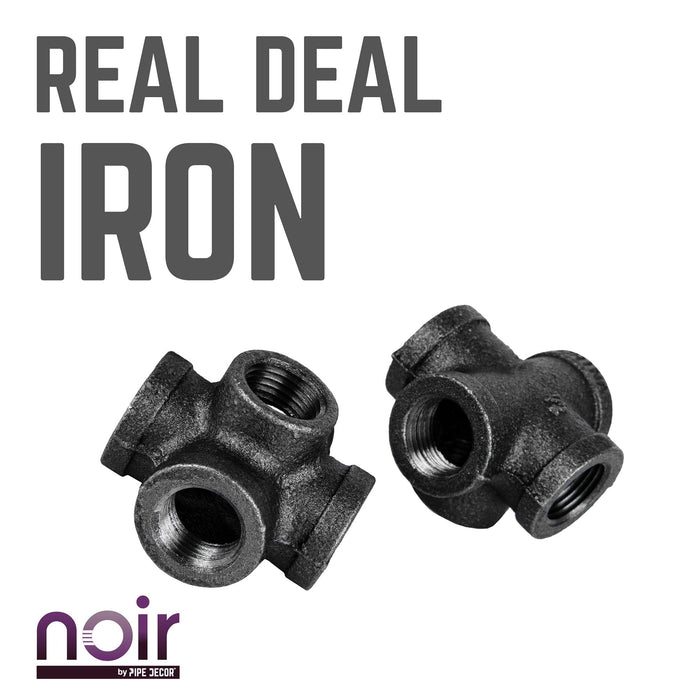 1/2 in. Prefinished Matte Black 5-Way Fitting - Sweatfully