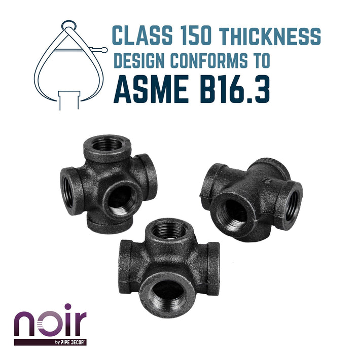1/2 in. Prefinished Matte Black 5-Way Fitting - Sweatfully