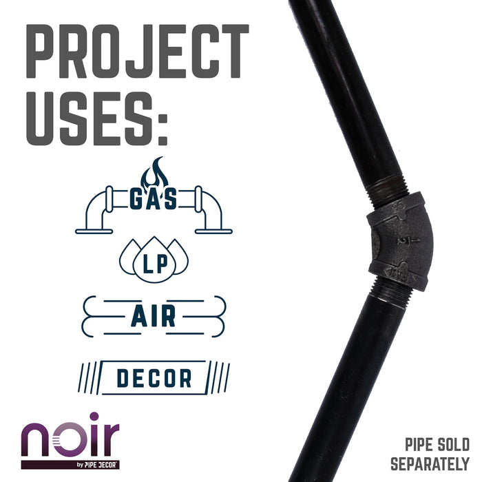 1/2 in. Prefinished Matte Black 45-Degree Elbow - Sweatfully