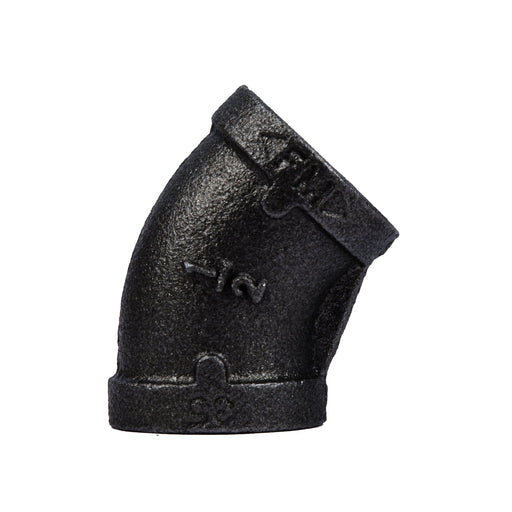 1/2 in. Prefinished Matte Black 45-Degree Elbow - Sweatfully