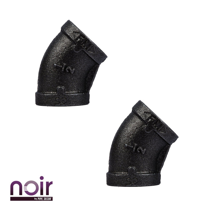 1/2 in. Prefinished Matte Black 45-Degree Elbow - Sweatfully