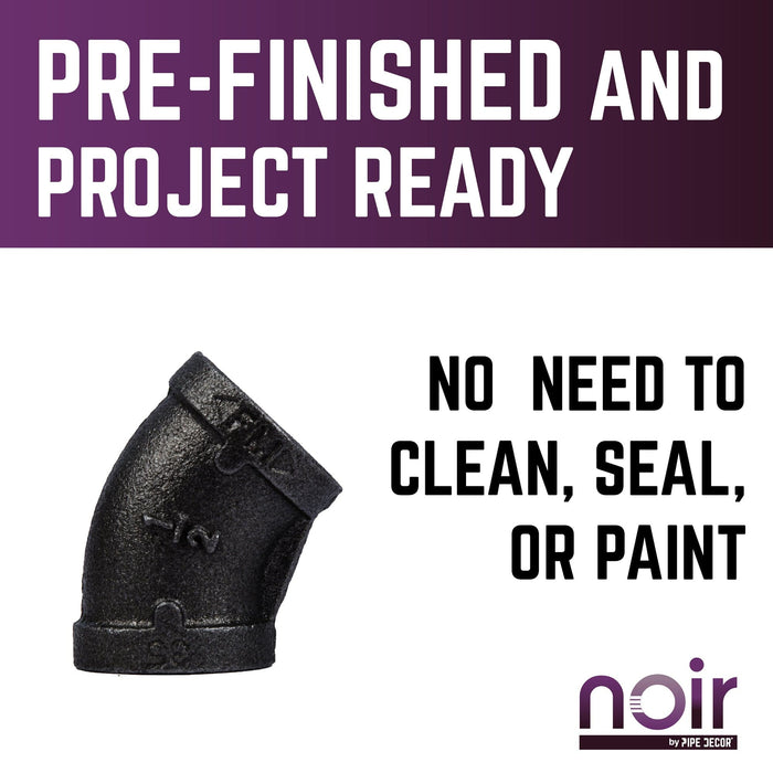 1/2 in. Prefinished Matte Black 45-Degree Elbow - Sweatfully