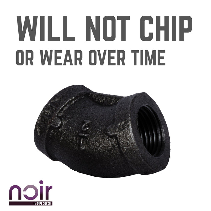 1/2 in. Prefinished Matte Black 45-Degree Elbow - Sweatfully