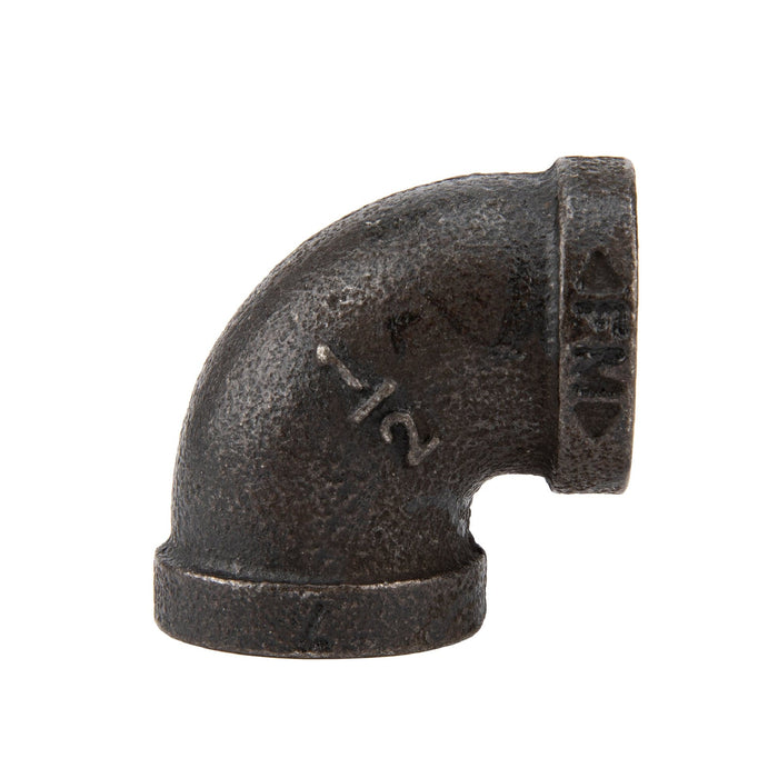 1/2 in. Prefinished Matte Black 90 Degree Elbow - Sweatfully
