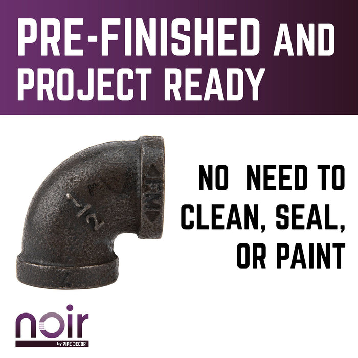 1/2 in. Prefinished Matte Black 90 Degree Elbow - Sweatfully