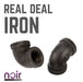 1/2 in. Prefinished Matte Black 90 Degree Elbow - Sweatfully