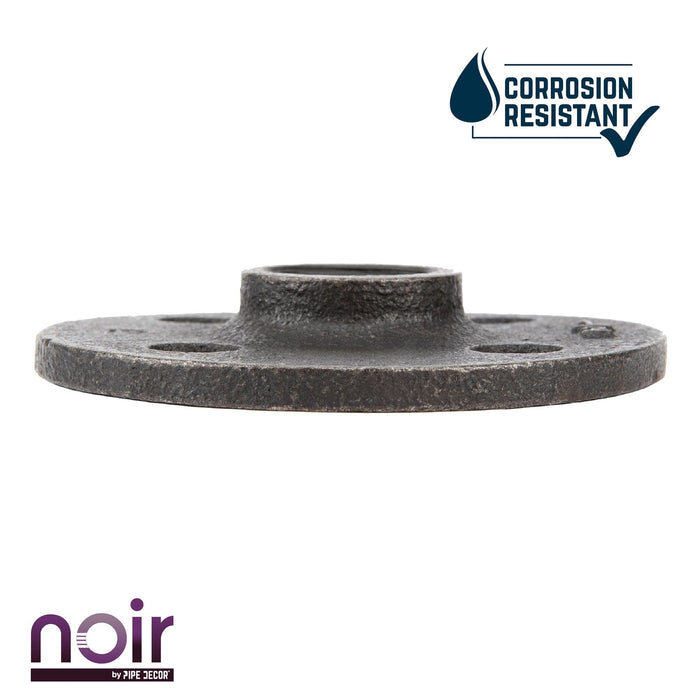 1/2 in. Prefinished Matte Black Floor Flange - Sweatfully