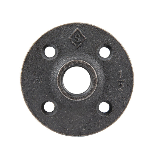 1/2 in. Prefinished Matte Black Floor Flange - Sweatfully