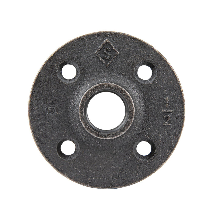 1/2 in. Prefinished Matte Black Floor Flange - Sweatfully