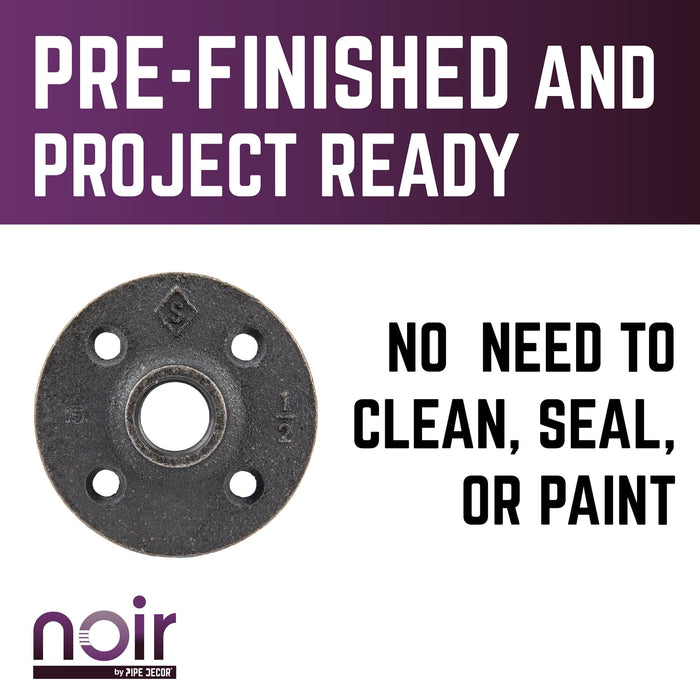 1/2 in. Prefinished Matte Black Floor Flange - Sweatfully