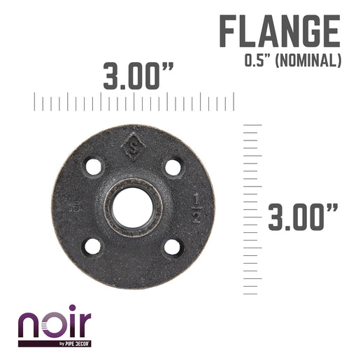 1/2 in. Prefinished Matte Black Floor Flange - Sweatfully