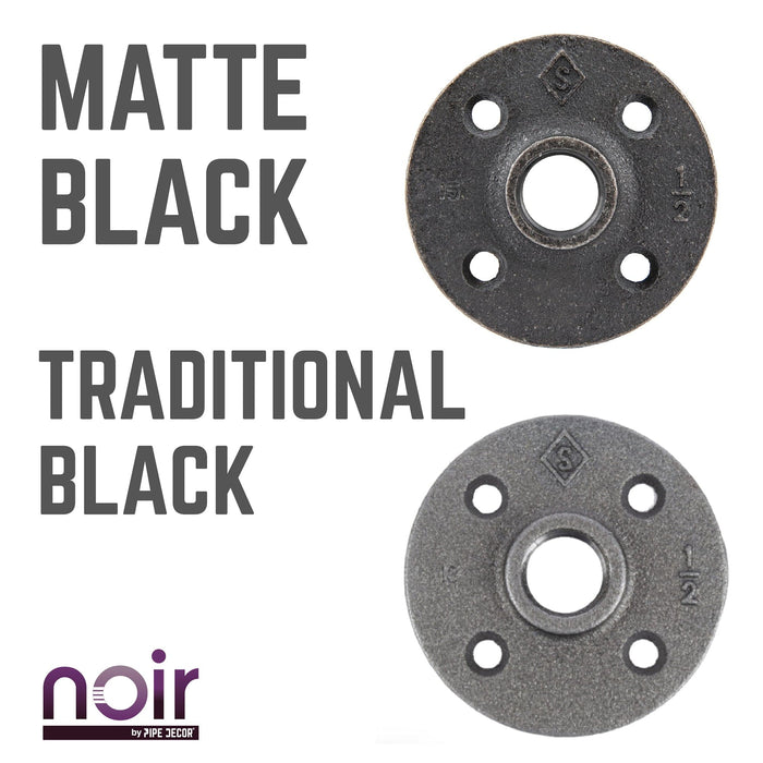 1/2 in. Prefinished Matte Black Floor Flange - Sweatfully