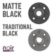 1/2 in. Prefinished Matte Black Floor Flange - Sweatfully