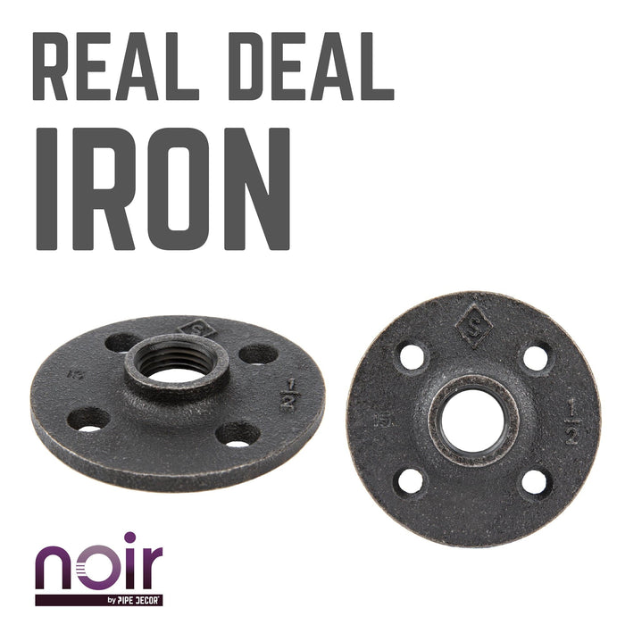 1/2 in. Prefinished Matte Black Floor Flange - Sweatfully