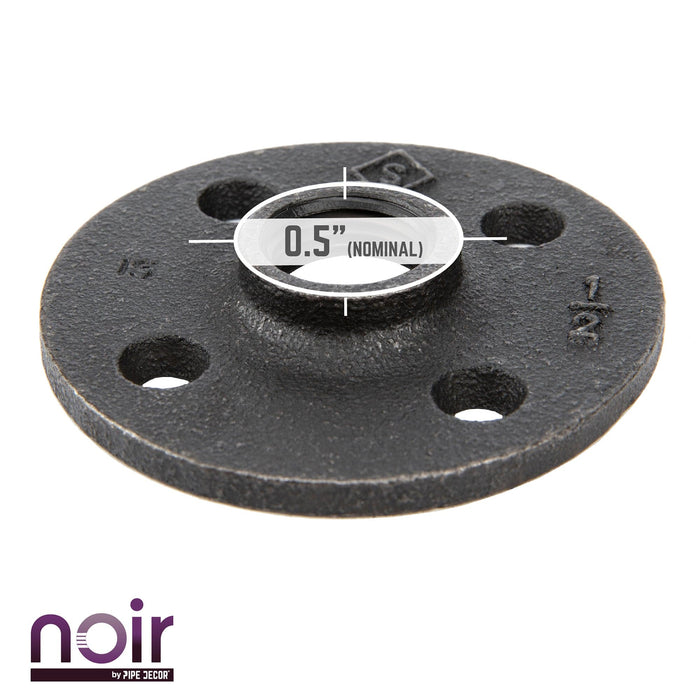 1/2 in. Prefinished Matte Black Floor Flange - Sweatfully