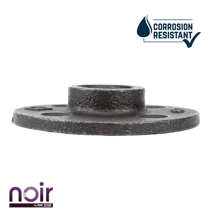 3/4 in. Prefinished Matte Black Floor Flange - Sweatfully