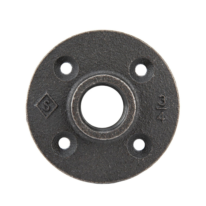 3/4 in. Prefinished Matte Black Floor Flange - Sweatfully
