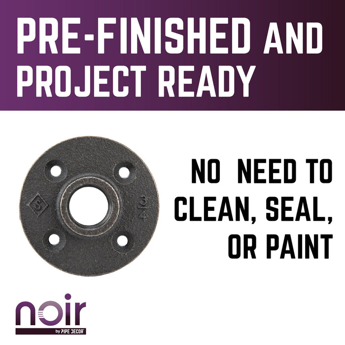 3/4 in. Prefinished Matte Black Floor Flange - Sweatfully