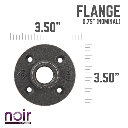 3/4 in. Prefinished Matte Black Floor Flange - Sweatfully