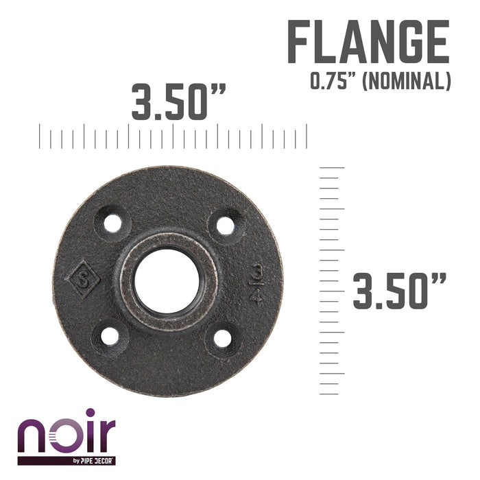 3/4 in. Prefinished Matte Black Floor Flange - Sweatfully