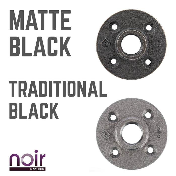 3/4 in. Prefinished Matte Black Floor Flange - Sweatfully