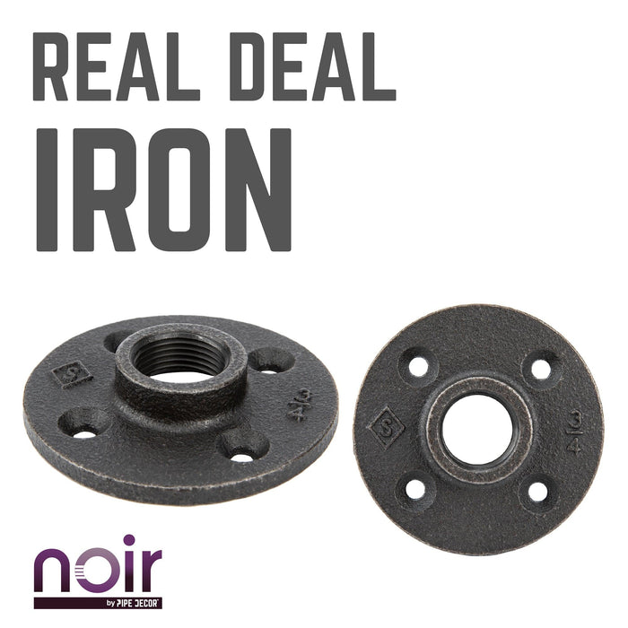 3/4 in. Prefinished Matte Black Floor Flange - Sweatfully