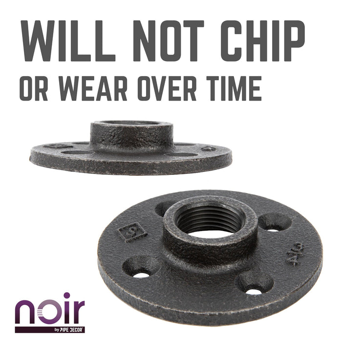 3/4 in. Prefinished Matte Black Floor Flange - Sweatfully