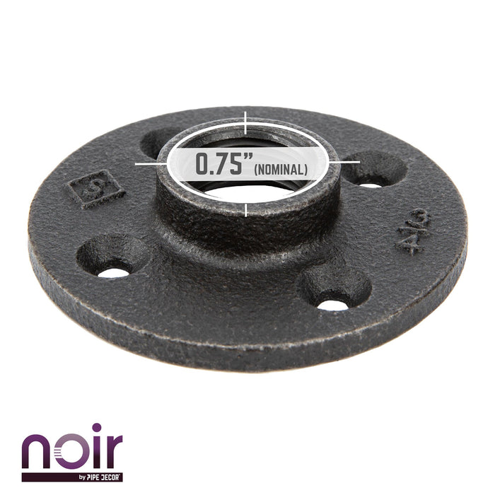 3/4 in. Prefinished Matte Black Floor Flange - Sweatfully