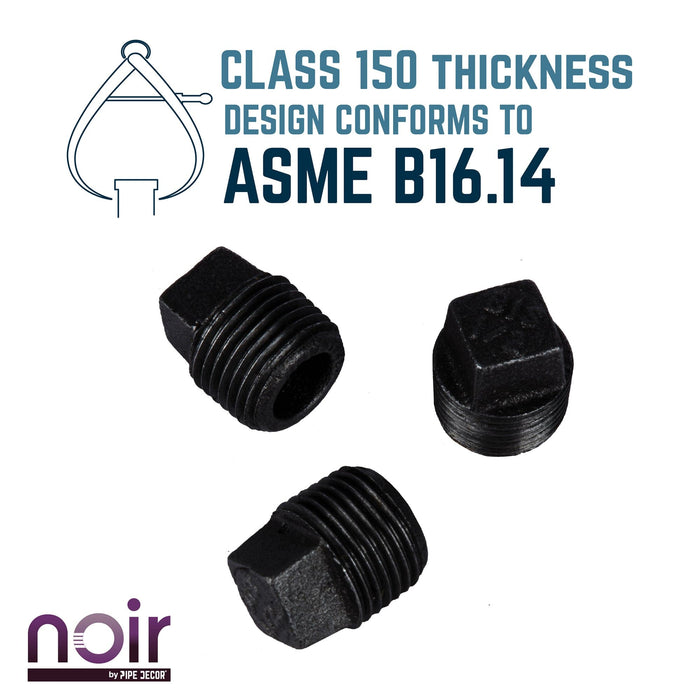 1/2 in. Prefinished Matte Black Plug - Sweatfully