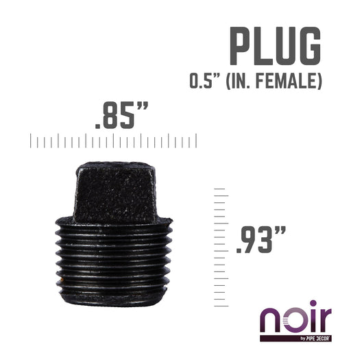 1/2 in. Prefinished Matte Black Plug - Sweatfully