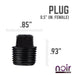 1/2 in. Prefinished Matte Black Plug - Sweatfully