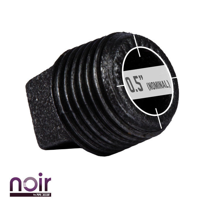 1/2 in. Prefinished Matte Black Plug - Sweatfully