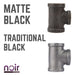 3/4 in. x 3/4 in. x 1/2 in. Prefinished Matte Black Reducing Tee - Sweatfully