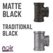1/2 in.  Prefinished Matte Black Tee - Sweatfully