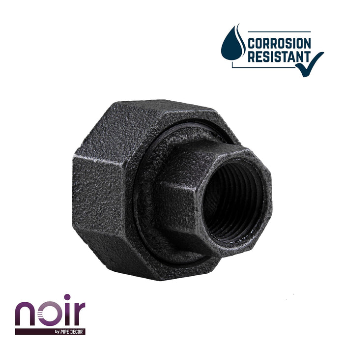 1/2 in. Prefinished Matte Black Union - Sweatfully
