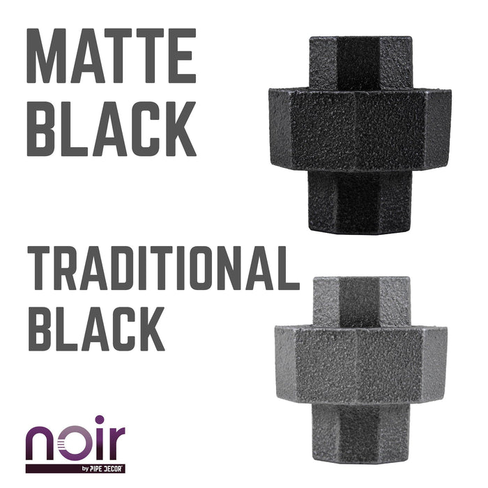 1/2 in. Prefinished Matte Black Union - Sweatfully