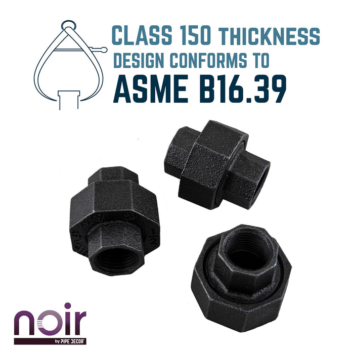 1/2 in. Prefinished Matte Black Union - Sweatfully