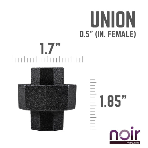 1/2 in. Prefinished Matte Black Union - Sweatfully