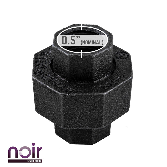 1/2 in. Prefinished Matte Black Union - Sweatfully