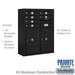 Salsbury 10 Door High Surface Mounted 4C Horizontal Mailbox with 6 Doors and 2 Parcel Lockers in Black with Private Access - Sweatfully