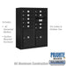 Salsbury 10 Door High Surface Mounted 4C Horizontal Mailbox with 9 Doors and 2 Parcel Lockers in Black with Private Access - Sweatfully