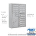 Salsbury 11 Door High Surface Mounted 4C Horizontal Mailbox with 15 Doors and 1 Parcel Locker in Aluminum with Private Access - Sweatfully