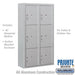 Maximum Height Surface Mounted 4C Horizontal Parcel Locker with 6 Parcel Lockers in Aluminum with Private Access - Sweatfully