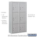 Maximum Height Surface Mounted 4C Horizontal Parcel Locker with 6 Parcel Lockers in Aluminum with USPS Access - Sweatfully