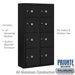 Salsbury Maximum Height Surface Mounted 4C Horizontal Parcel Locker with 8 Parcel Lockers in Black with Private Access - Sweatfully
