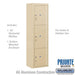 Salsbury Maximum Height Surface Mounted 4C Horizontal Parcel Locker with 3 Parcel Lockers in Sandstone with Private Access - Sweatfully