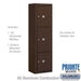 Salsbury Maximum Height Surface Mounted 4C Horizontal Parcel Locker with 3 Parcel Lockers in Bronze with Private Access - Sweatfully