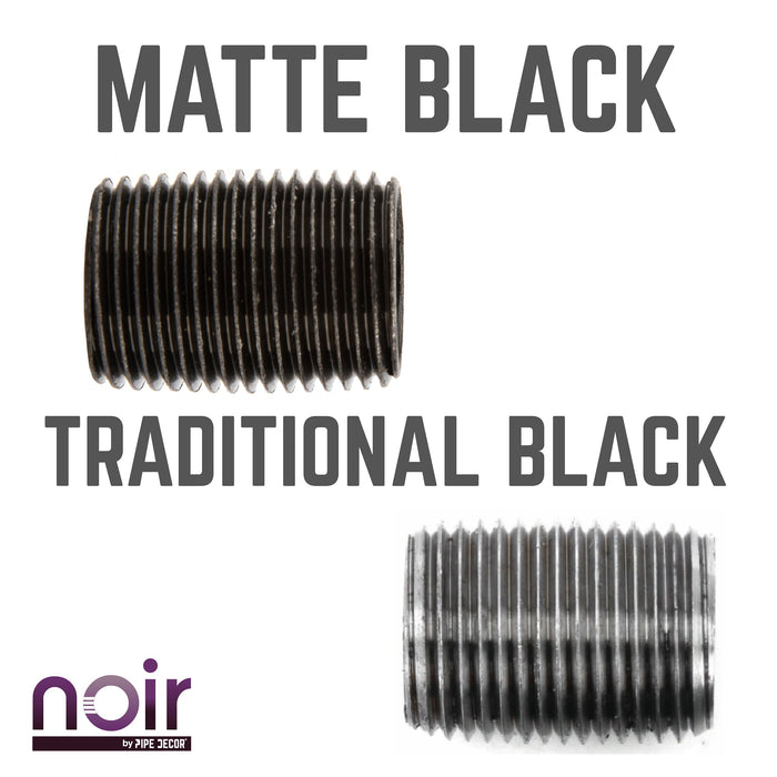 1/2 in. x 1 in. Prefinished Matte Black Pipe - Sweatfully