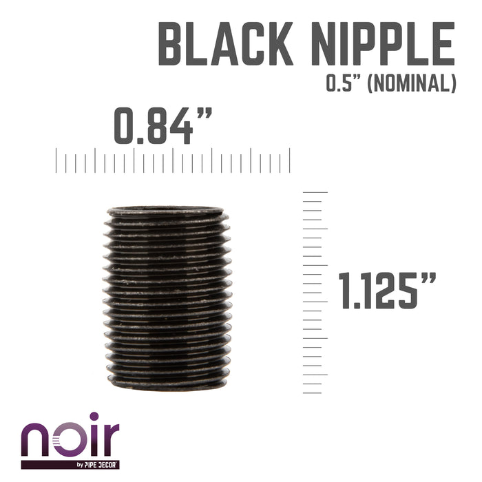 1/2 in. x 1 in. Prefinished Matte Black Pipe - Sweatfully